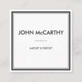 レトロ白黒プロフェッショナルミニマルエレガントリスト スクエア名刺 (正面)