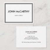 レトロ白黒プロフェッショナルミニマルエレガントリスト 名刺 (正面/裏面)