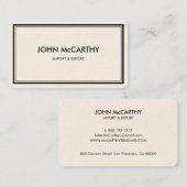 レトロ白黒プロフェッショナルミニマルエレガントリスト 名刺 (正面/裏面)