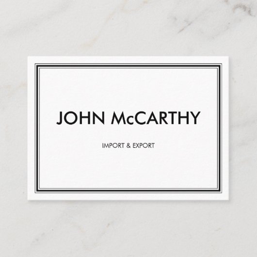 レトロ白黒プロフェッショナル三ストライプ 名刺 (正面)