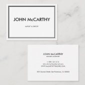 レトロ白黒プロフェッショナル三ストライプ 名刺 (正面/裏面)