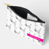 レトロ白黒マルティニガラスパーソナライズされた アクセサリーポーチ (見開き)