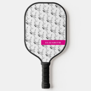 レトロ白黒マルティニガラスパーソナライズされた ピックルボールラケット