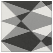 レトロ白黒三角形ひし形正方形パターン ファブリック (クローズアップ)