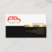 レトロ白黒層金ゴールド線輸送 名刺 (裏面)