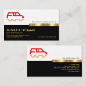 レトロ白黒層金ゴールド線輸送 名刺 (正面/裏面)