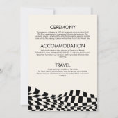 レトロ白黒市松模様にザ詳細結婚ズ 招待状 (正面)