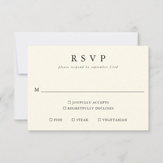 レトロ白黒幾何学的タイルエレガントな結婚式 出欠カード (正面)