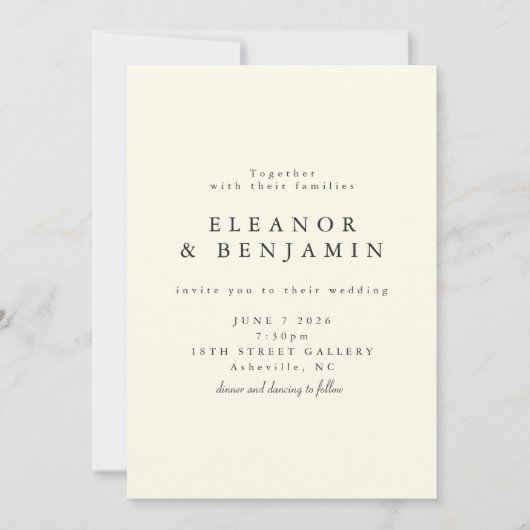 レトロ白黒幾何学的タイルエレガントな結婚式 招待状 (正面)