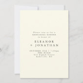 レトロ白黒幾何学的タイルリハーサルディナー 招待状 (正面)