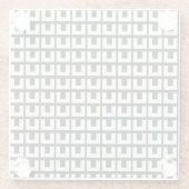 レトロ白黒幾何学的中世モダン紀 ガラスコースター (裏面)