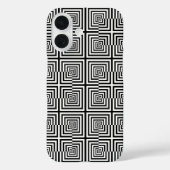 レトロ白黒正方形パタサイケデリックーン Case-Mate iPhoneケース (裏面)