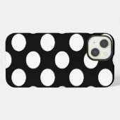 レトロ白黒水玉模様 iPhoneケース (裏面横)