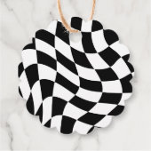 レトロ白黒生誕市松模様に生日サンキュー フェイバータグ (裏面)