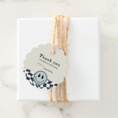 レトロ白黒生誕市松模様に生日サンキュー フェイバータグ (インサイチュ)