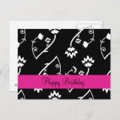 レトロ白黒花束 ポストカード (正面/裏面)