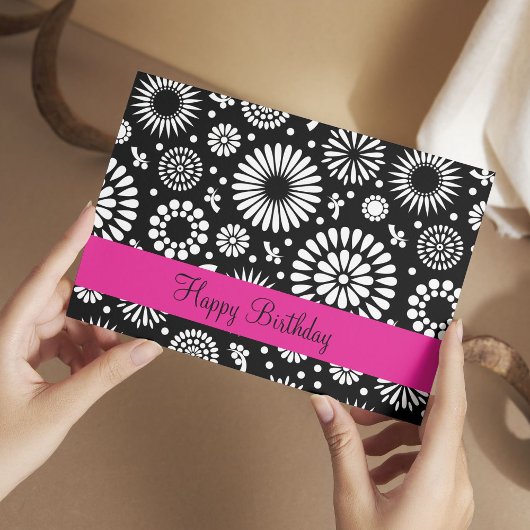 レトロ白黒花束 ポストカード