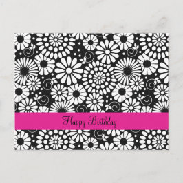 レトロ白黒花束 ポストカード