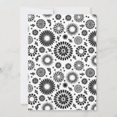 レトロ白黒花結婚式招待状 招待状 (裏面)