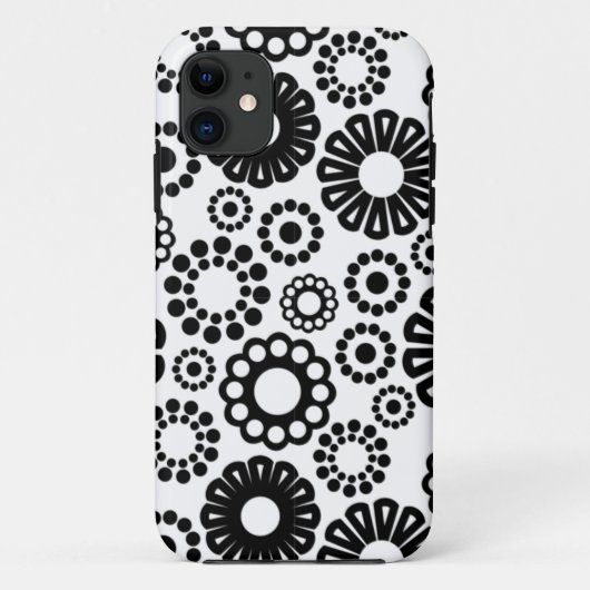 レトロ白黒花iPhone 5ケース Case-Mate iPhoneケース (裏面)