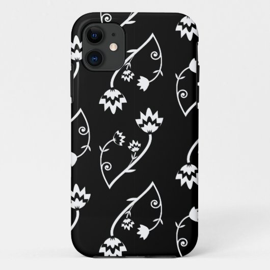 レトロ白黒花iPhone 5ケース Case-Mate iPhoneケース (裏面)