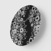レトロ白黒 ラウンド壁時計 (傾斜)