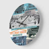 レトロ的60sモザイクモダン! ラージ壁時計 (傾斜)