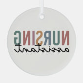 レトロ看護助手CNA看護助手 ガラスオーナメント (裏面)