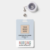レトロ看護助手CNA看護助手 バッジ (正面（伸縮クリップ）)