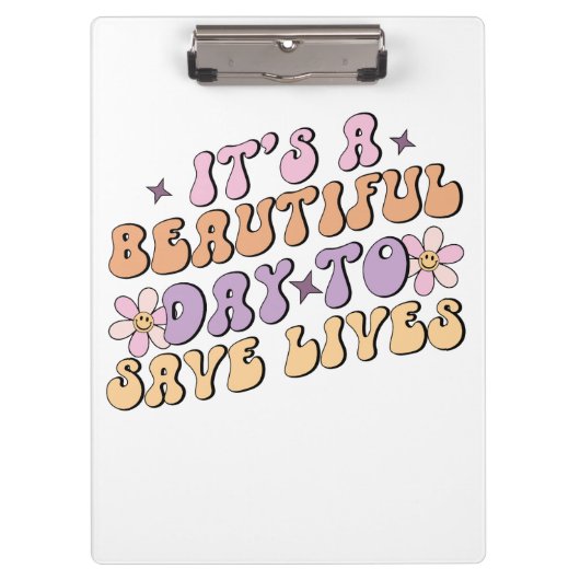 レトロ看護師の命を救う美しい一日 クリップボード (正面)