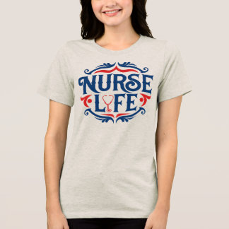 レトロ看護師バッジTシャツ 国際看護の日 トライブレンドTシャツ