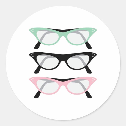 レトロ眼鏡 ラウンドシール (正面)
