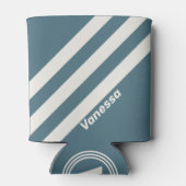 レトロ石板グレーストライプ三つの名前 缶クーラー (裏面)