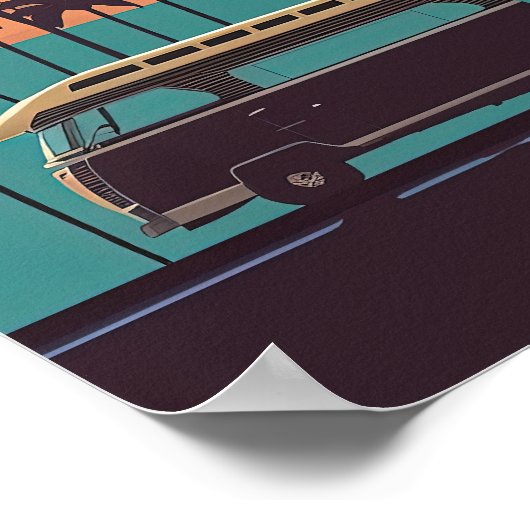 レトロ砂とサンシャインアサマーヴィンテージビーチ ポスター (角)