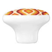 レトロ砂時計のオレンジと黄色の染み セラミックノブ (側面)