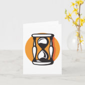 レトロ砂時計ミニマリスト時間 カード (黄色い花)