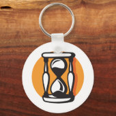 レトロ砂時計ミニマリスト時間 キーホルダー (正面)