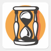 レトロ砂時計ミニマリスト時間 スクエアシール (正面)