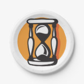 レトロ砂時計ミニマリスト時間 ペーパープレート (正面)