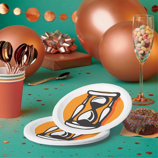 レトロ砂時計ミニマリスト時間 ペーパープレート