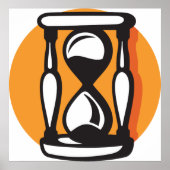 レトロ砂時計ミニマリスト時間 ポスター (正面)