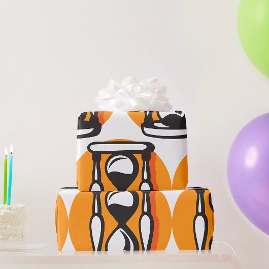 レトロ砂時計ミニマリスト時間 ラッピングペーパー