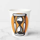 レトロ砂時計ミニマリスト時間 紙コップ (正面)