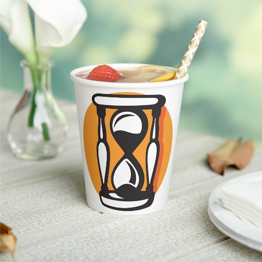 レトロ砂時計ミニマリスト時間 紙コップ