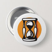 レトロ砂時計ミニマリスト時間 缶バッジ (正面&裏面)