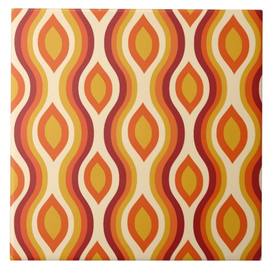 レトロ砂時計（オレンジ、黄、赤） タイル (正面)