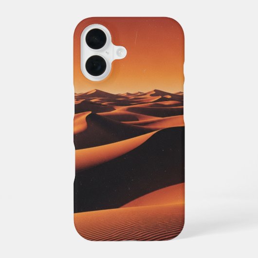 レトロ砂漠の砂丘 iPhone 16ケース (裏面)