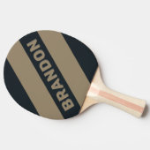 レトロ砂漠はっきりした三ストライプつの名前 卓球ラケット (横)
