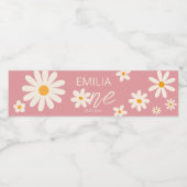 レトロ砂漠デイジー1歳の誕生日パーソナライズされた ペットボトルラベル (シングルラベル)