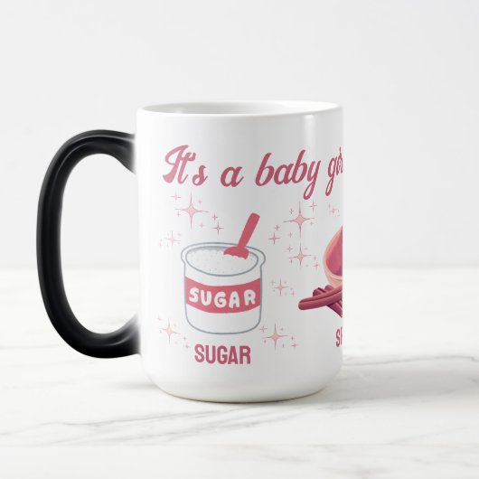 レトロ砂糖とスパイスジェンダーそれが女の子であることを明らかにする モーフィングマグカップ (左)